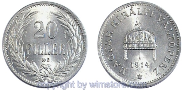 Franz Josef I., 20 Filler 1892 - 1915, J 404, Nickel