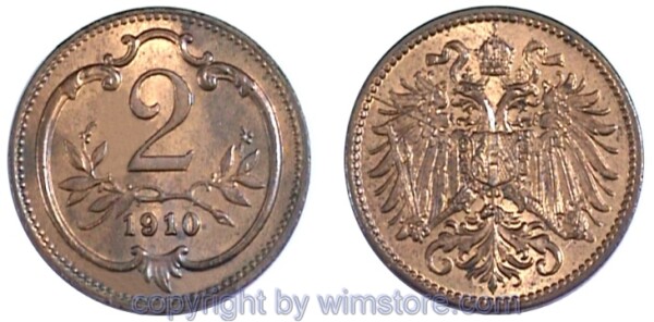 Franz Josef I., 2 Heller 1892 - 1915, J 373, Bronze