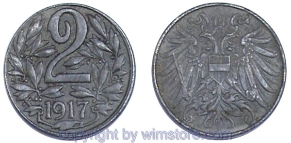 Franz Josef I., 2 Heller 1916 - 1918, J 393, Eisen