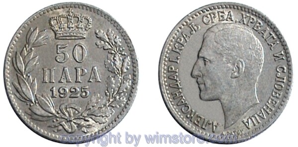 Jugoslawien, 50 Para 1925, KM 4, Ni/Bro