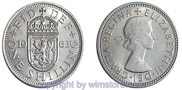 Großbritannien, 1 Shilling 1954 - 1970 scottish, KM 905, Ku/Ni