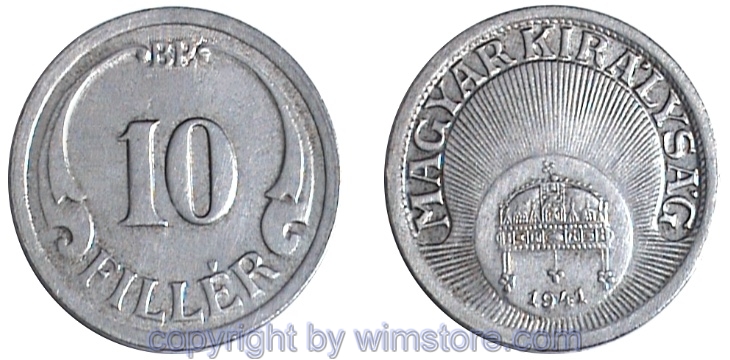 Ungarn, 10 Filler 1940 - 1942, KM 507a, Eisen