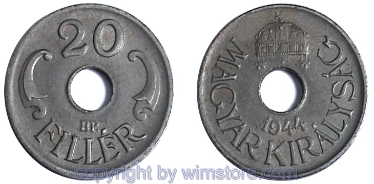 Ungarn, 20 Filler 1941 - 1944, KM 520, Eisen