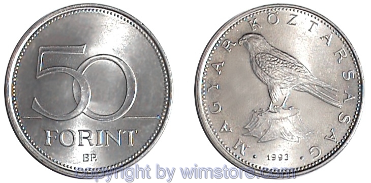 Ungarn, 50 Forint 1992 - ...., KM 697, Ku/Ni