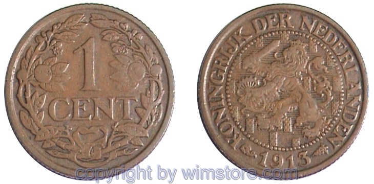 Niederlande, 1 Cent 1913 - 1941, KM 152, Bronze