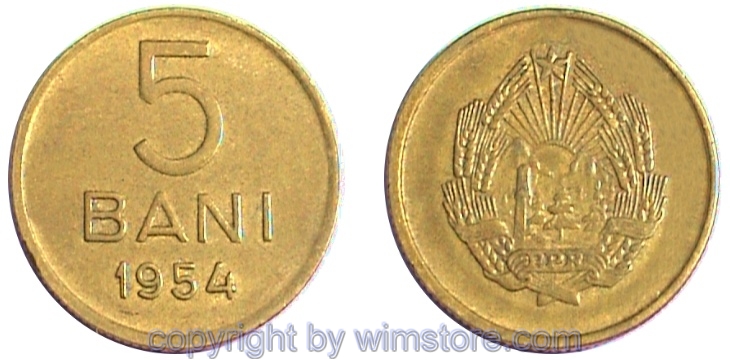 Rumänien, 5 Bani 1953 - 1957, KM 83.2, Ni/Me