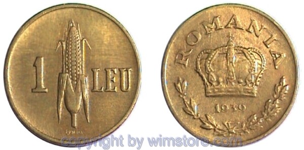 Rumänien, 1 Leu 1938 - 1941, KM 56, Ni/Me