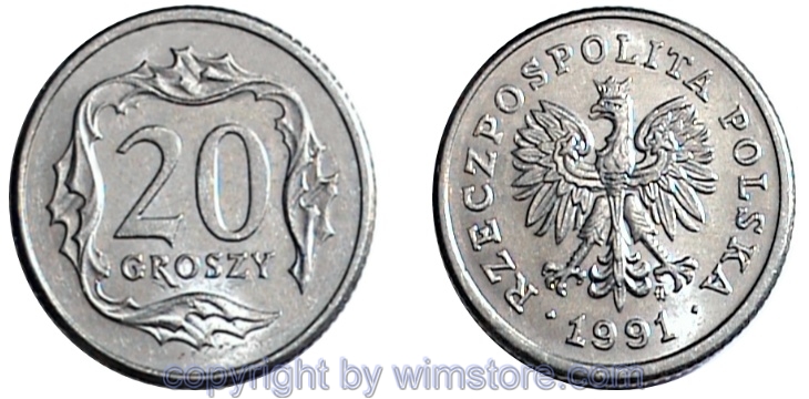 Polen, 20 Groszy ab 1990, Y 280, Ku/Ni
