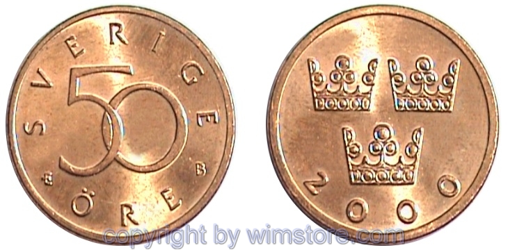 Schweden, 50 Öre ab 1992, KM 878, Bronze