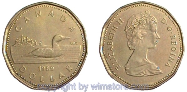 Kanada, 1 Dollar 1987 - 1989, KM 157, Ni-Bro galvanisiert