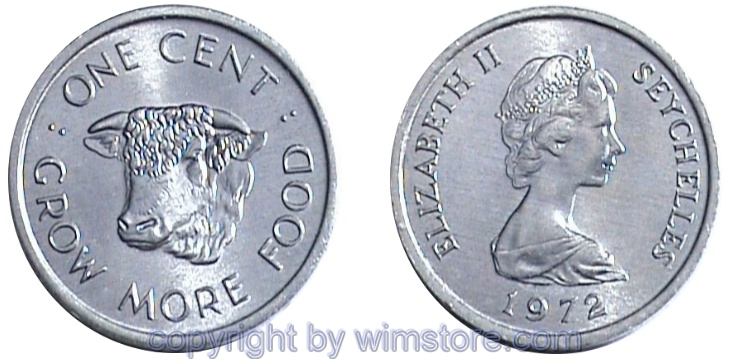 Seychellen, 1 Cent 1972, FAO, KM 17, Aluminium