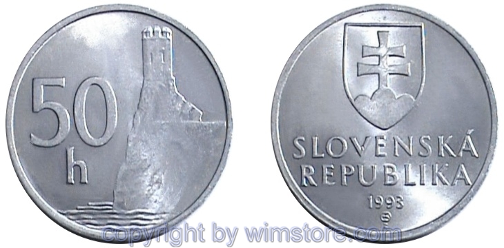 Slowakei, 50 Halierov 1993 - 1995, KM 15, Aluminium