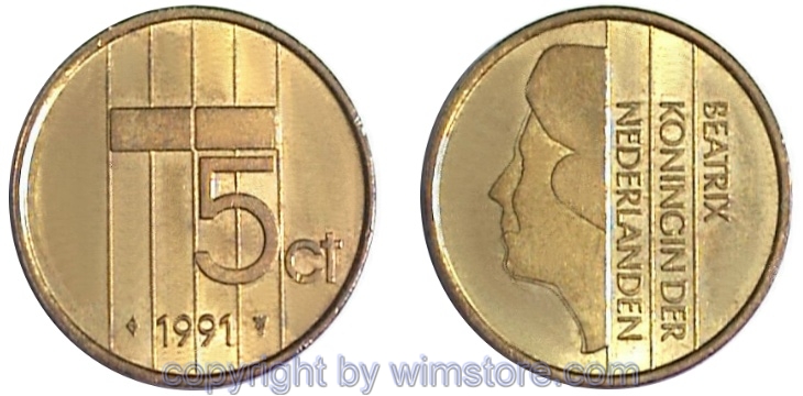 Niederlande, 5 Cents 1982 - 2002, KM 202, Bronze