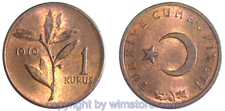 Türkei, 1 Kurus 1963 - 1974, KM 895a, Bronze