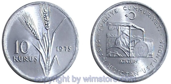 Türkei, 10 Kurus 1975, FAO, KM 898a, Aluminium
