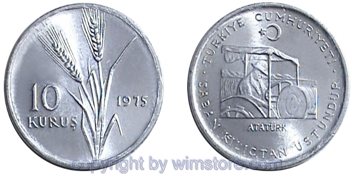 Türkei, 10 Kurus 1975, FAO, KM 898a, Aluminium