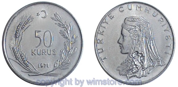 Türkei, 50 Kurus 1971 - 1979, KM 899, Stahl