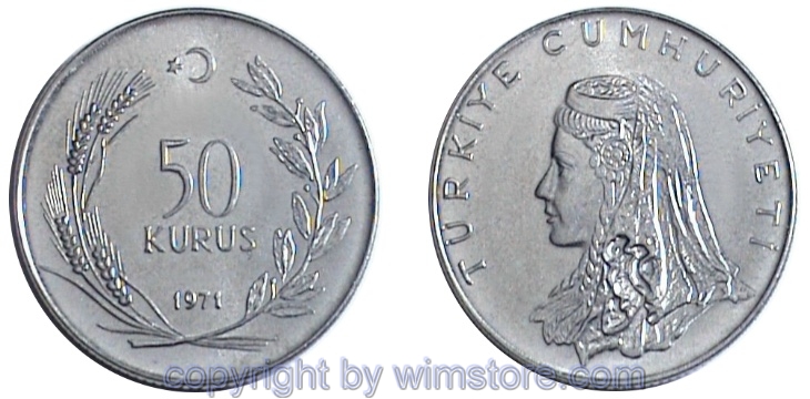 Türkei, 50 Kurus 1971 - 1979, KM 899, Stahl