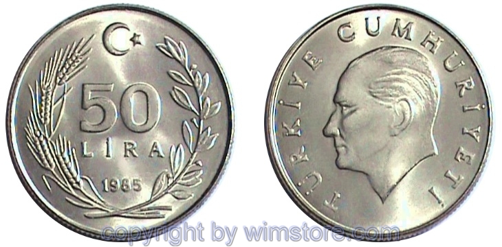 Türkei, 50 Lira 1984 - 1987, KM 966, Ku/Ni/Zink