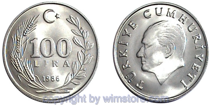 Türkei, 100 Lira 1984 - 1988, KM 967, Ku/Ni/Zink
