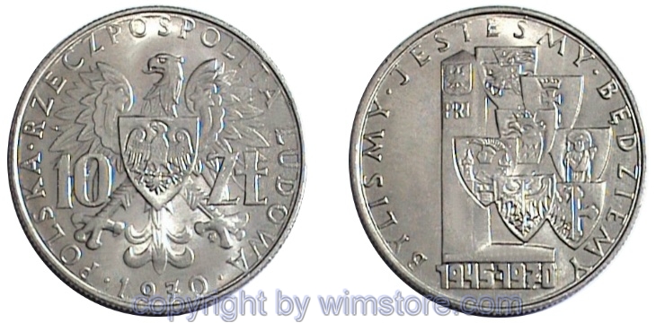 Polen, 10 Zlotych 1970, Nord-Westgebiete, Y 62, Ku/Ni