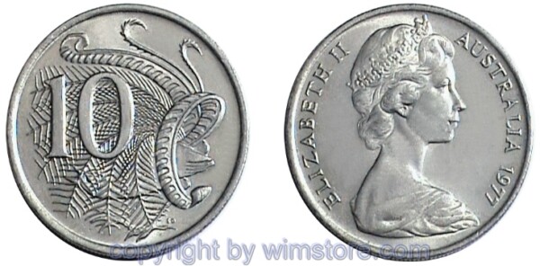 Australien, 10 Cents 1966 - 1984, KM 65, Ku/Ni