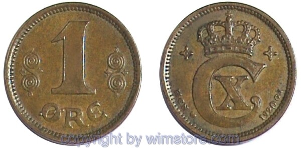Dänemark, 1 Öre 1919 - 1923 HCN-GJ, KM 812.2, Bronze