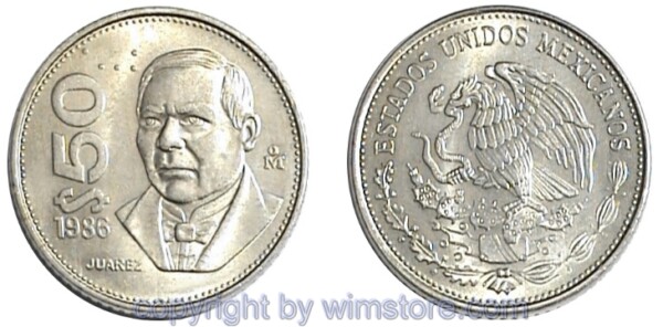 Mexiko, 50 Pesos 1984 - 1988, KM 495, Ku/Ni