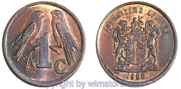 Südafrika, 1 Cent 1996, KM 158, Stahl verkupfert