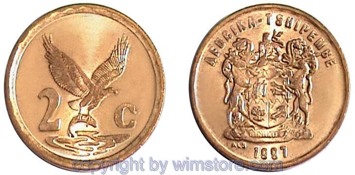 Südafrika, 2 Cents 1996 - 2000, KM 159,  Stahl verkupfert