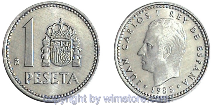 Spanien, 1 Peseta 1982 -1989, KM 821, Aluminium
