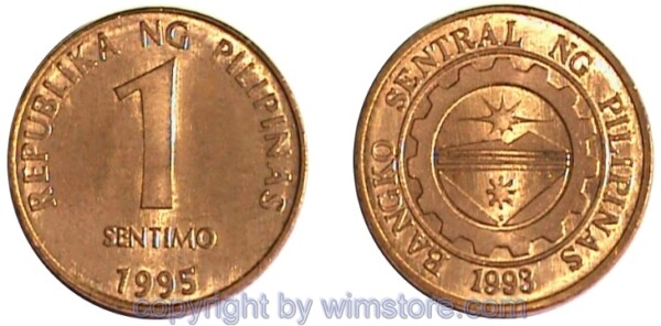 Philippinen, 1 Sentimo ab 1995, KM 273, Stahl verkupfert