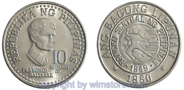 Philippinen, 10 Sentimos 1979 - 1982, KM 226, Ku/Ni