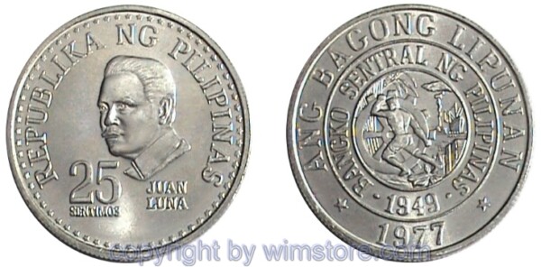 Philippinen, 25 Sentimos 1975 - 1978, KM 208, Ku/Ni
