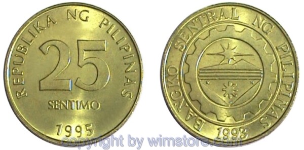 Philippinen, 25 Sentimos 1995 - 2003, KM 271, Messing