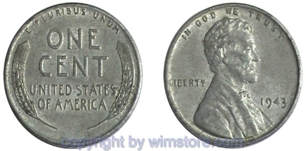 USA, 1 Cent 1943, Lincoln, KM 132a, Zink