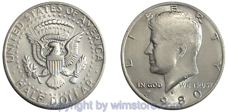 USA, 1/2 Dollar 1977 - , Kennedy, KM A202b, Ku-Ku/Ni plattiert