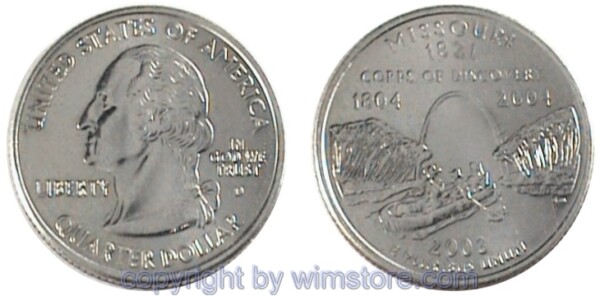 USA, 1/4 Dollar (Quarter) 2003, Missouri, KM 346, Ku-Ku/Ni plattiert