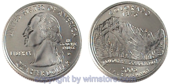 USA, 1/4 Dollar (Quarter) 2006, Colorado, KM 384, Ku-Ku/Ni plattiert