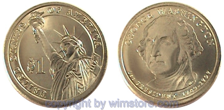 USA, 1 Dollar 2007, George Washington, KM 401, Ku-Ni/Me plattiert