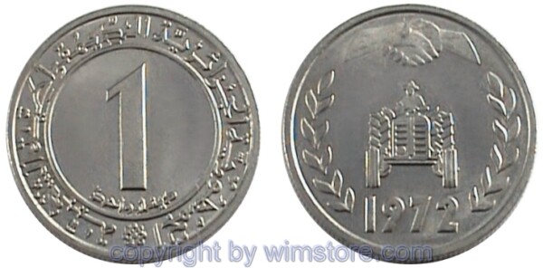 Algerien, 1 Dinar 1972, FAO, KM 104.2, Ku/Ni