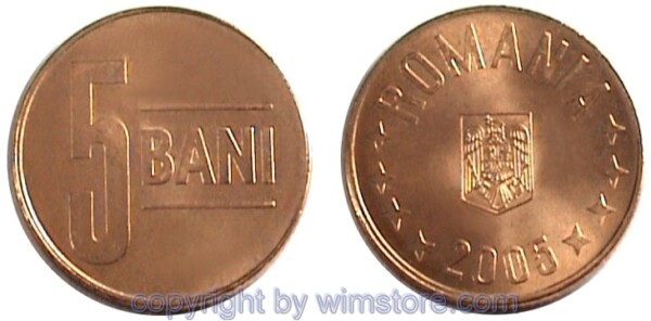 Rumänien, 5 Bani ab 2005, KM 190, Stahl verkupfert