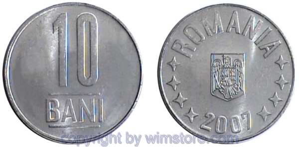 Rumänien, 10 Bani ab 2005, KM 191, Stahl vernickelt