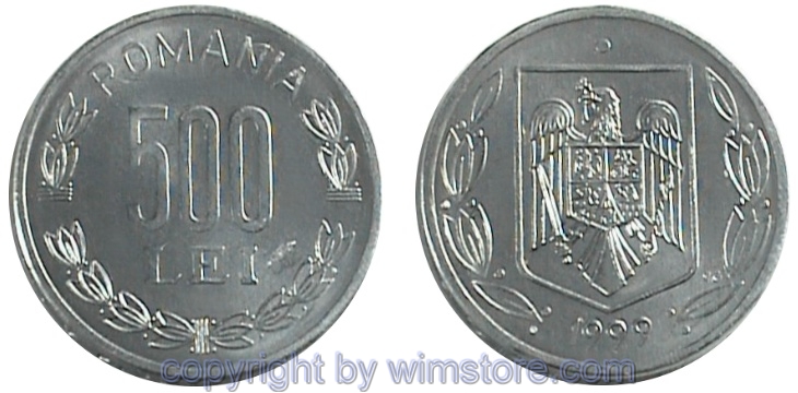 Rumänien, 500 Lei 1998 - 2003, KM 145, Aluminium