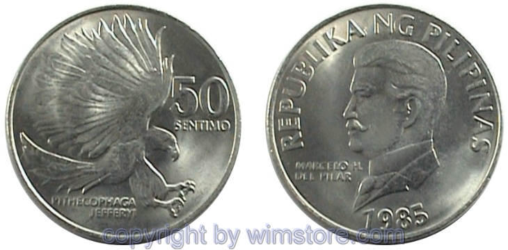 Philippinen, 50 Sentimos 1983 - 1990, KM 242.1, Ku/Ni