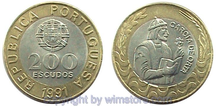 Portugal, 200 Escudos 1991 - 2001, KM 655, Bi-Metall