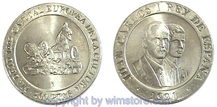 Spanien, 200 Pesetas 1991, KM 884, Ku/Ni