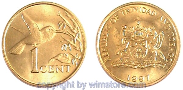 Trinidad & Tobago, 1 Cent ab 1976, KM 29, Bronze