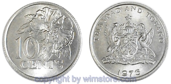 Trinidad & Tobago, 10 Cents ab 1976, KM 31, Ku/Ni