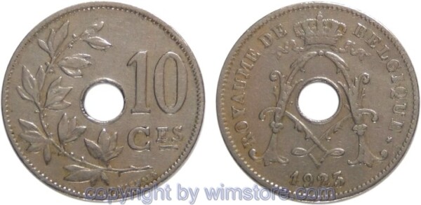 Belgien FR, 10 Centimes 1911 - 1929, KM 85.1, Ku/Ni